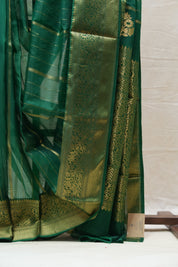 Green Chanderi Silk Saree - SRGCSS346