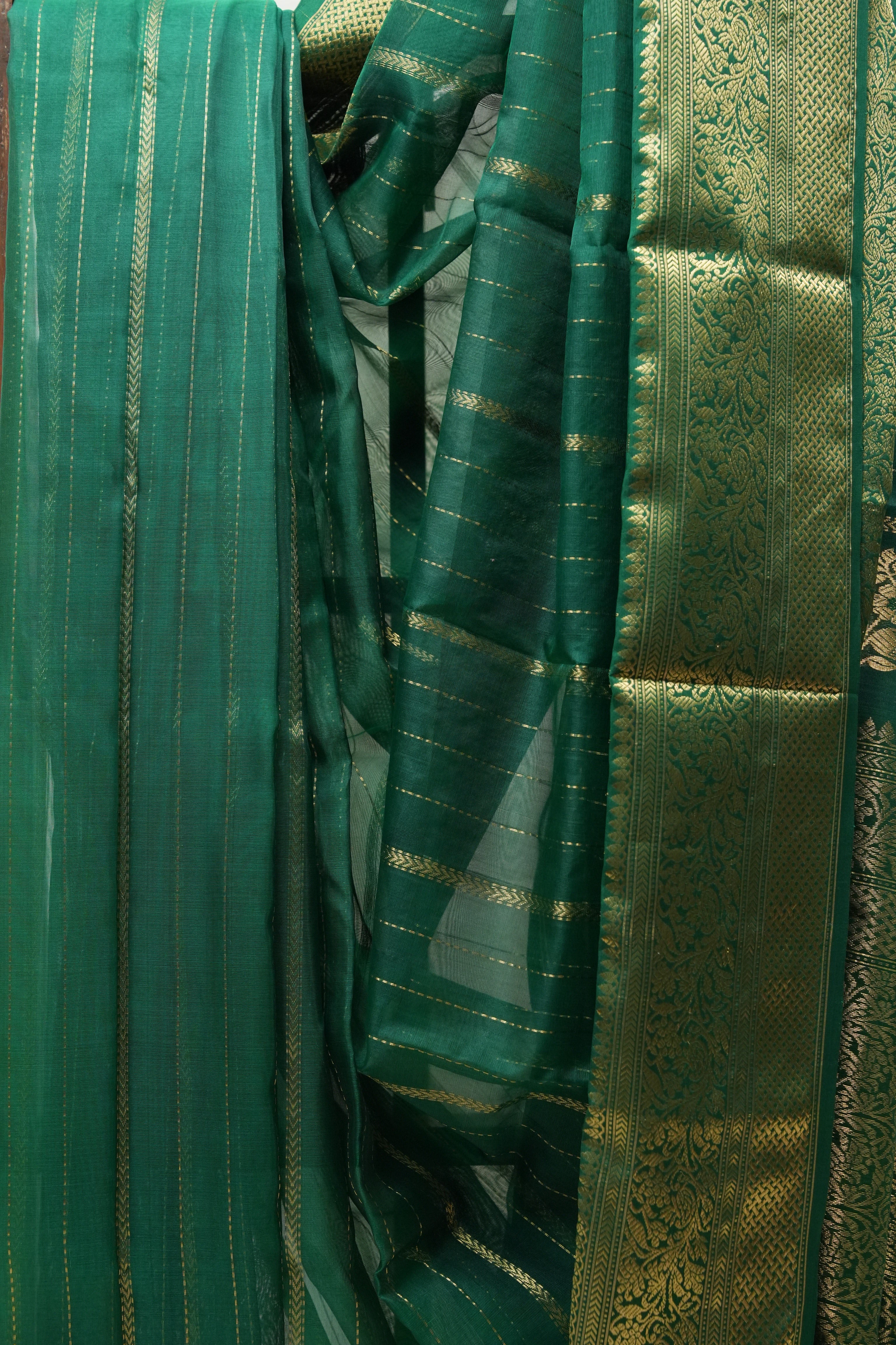 Green Chanderi Silk Saree - SRGCSS346