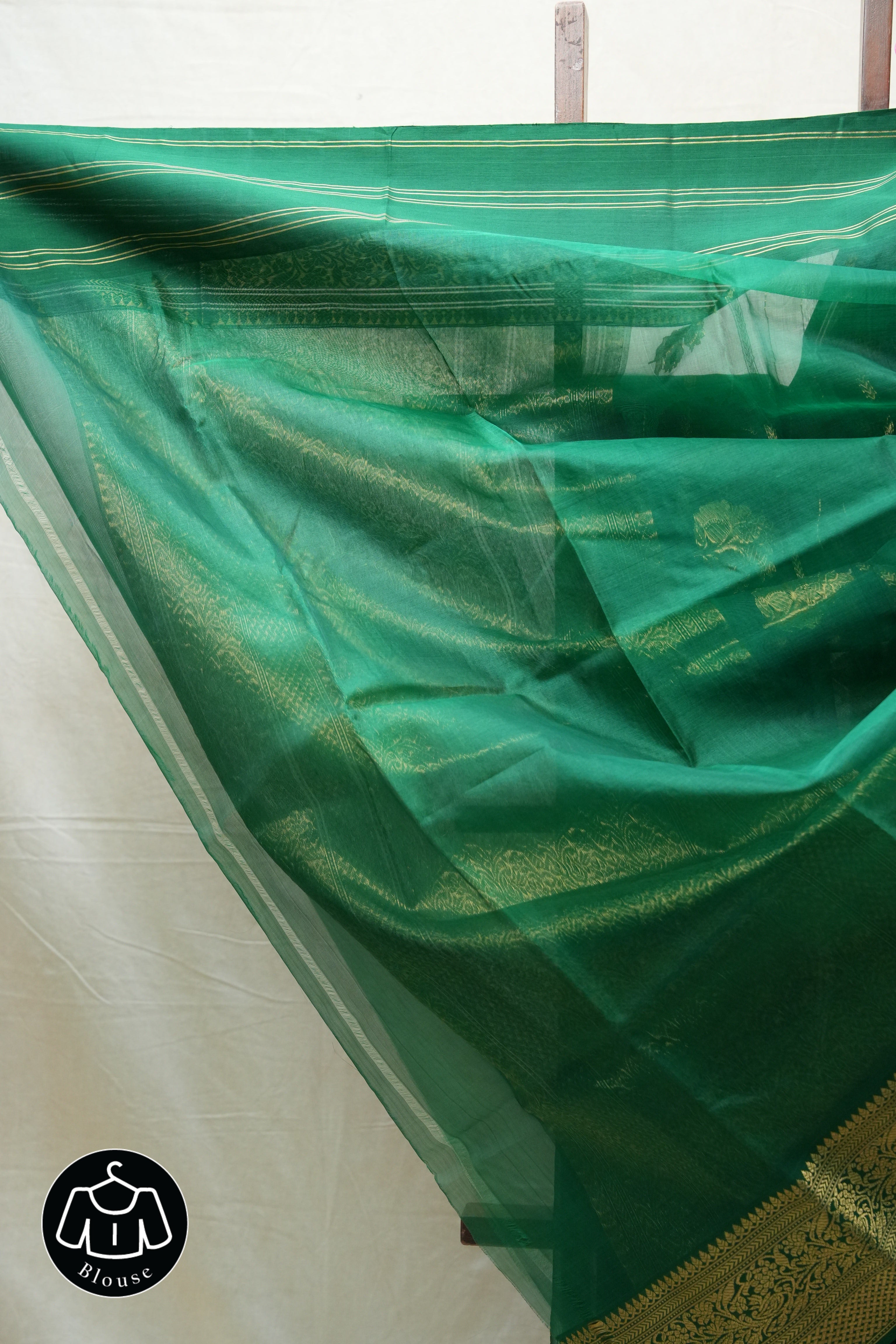 Green Chanderi Silk Saree - SRGCSS346