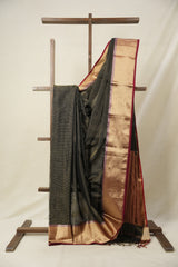 Black Maheshwari Tissue Saree - SRBMTS657