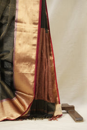 Black Maheshwari Tissue Saree - SRBMTS657