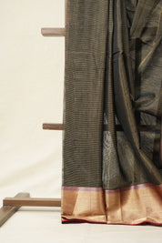 Black Maheshwari Tissue Saree - SRBMTS657