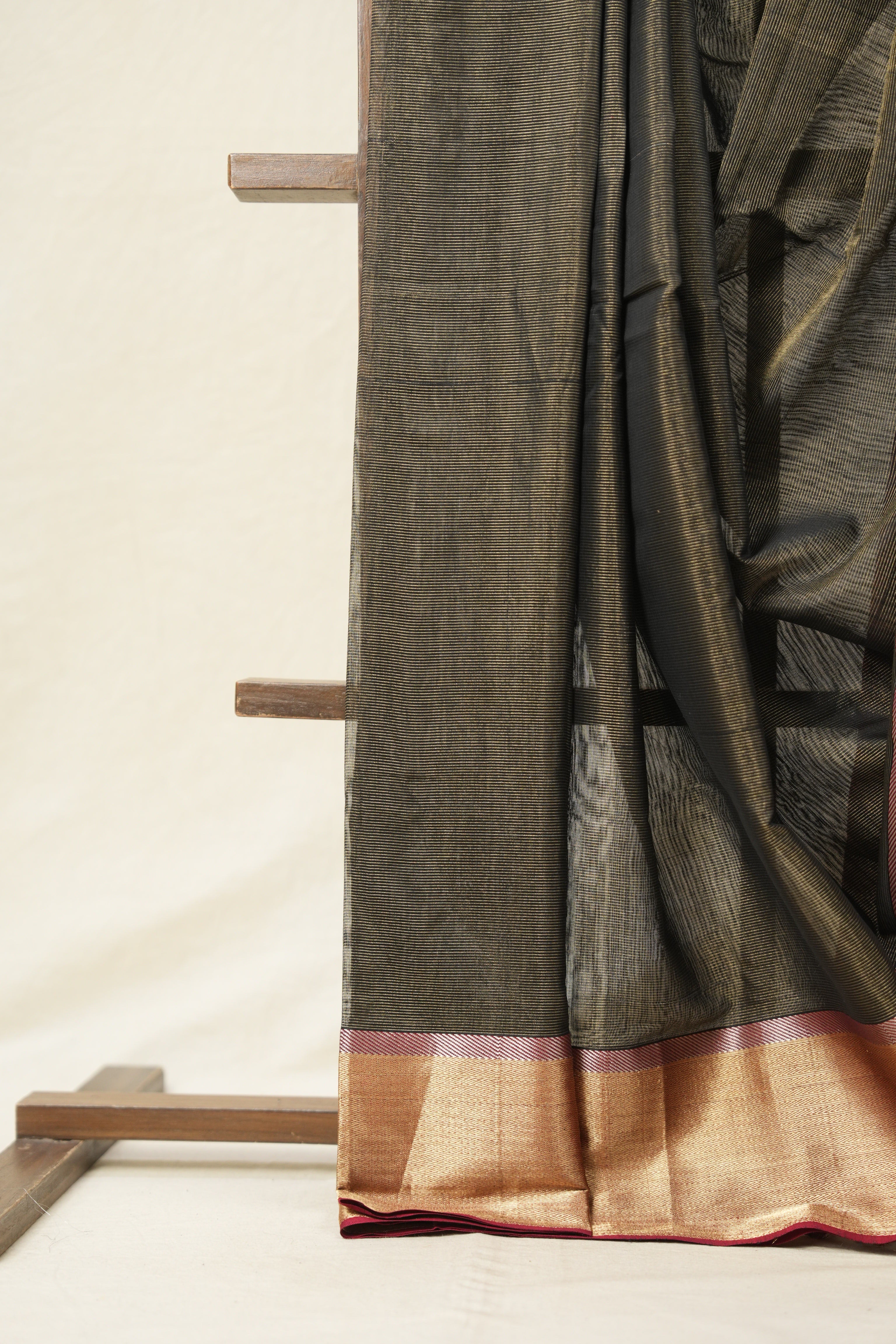 Black Maheshwari Tissue Saree - SRBMTS657