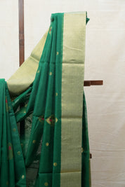 Green Chanderi Cotton Silk Saree - SRGCSS369