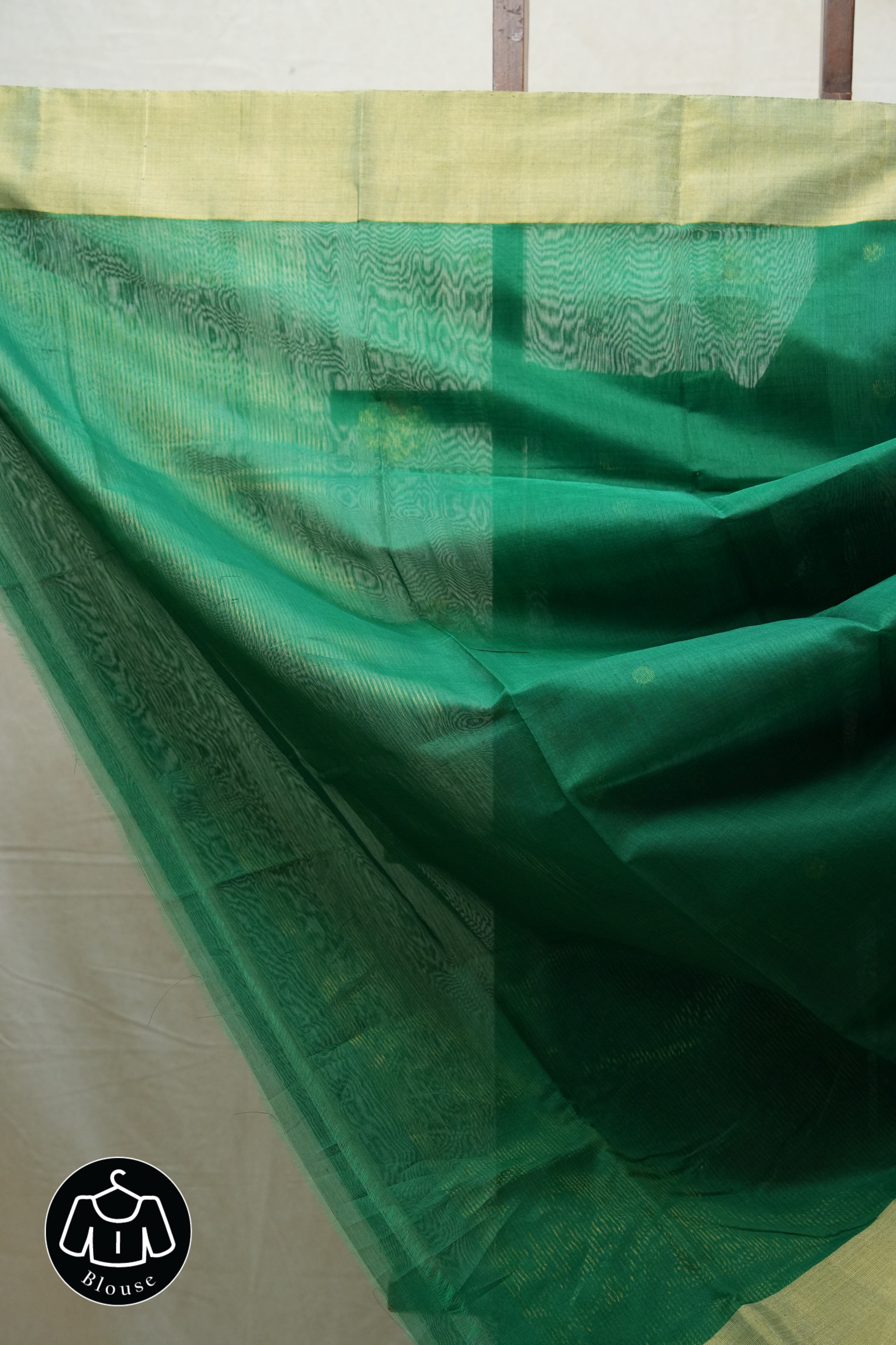 Green Chanderi Cotton Silk Saree - SRGCSS369