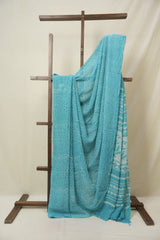 Sky Blue HBP Chiffon Saree - SRSBHCS47