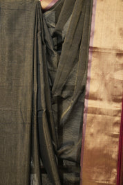 Black Maheshwari Tissue Saree - SRBMTS657