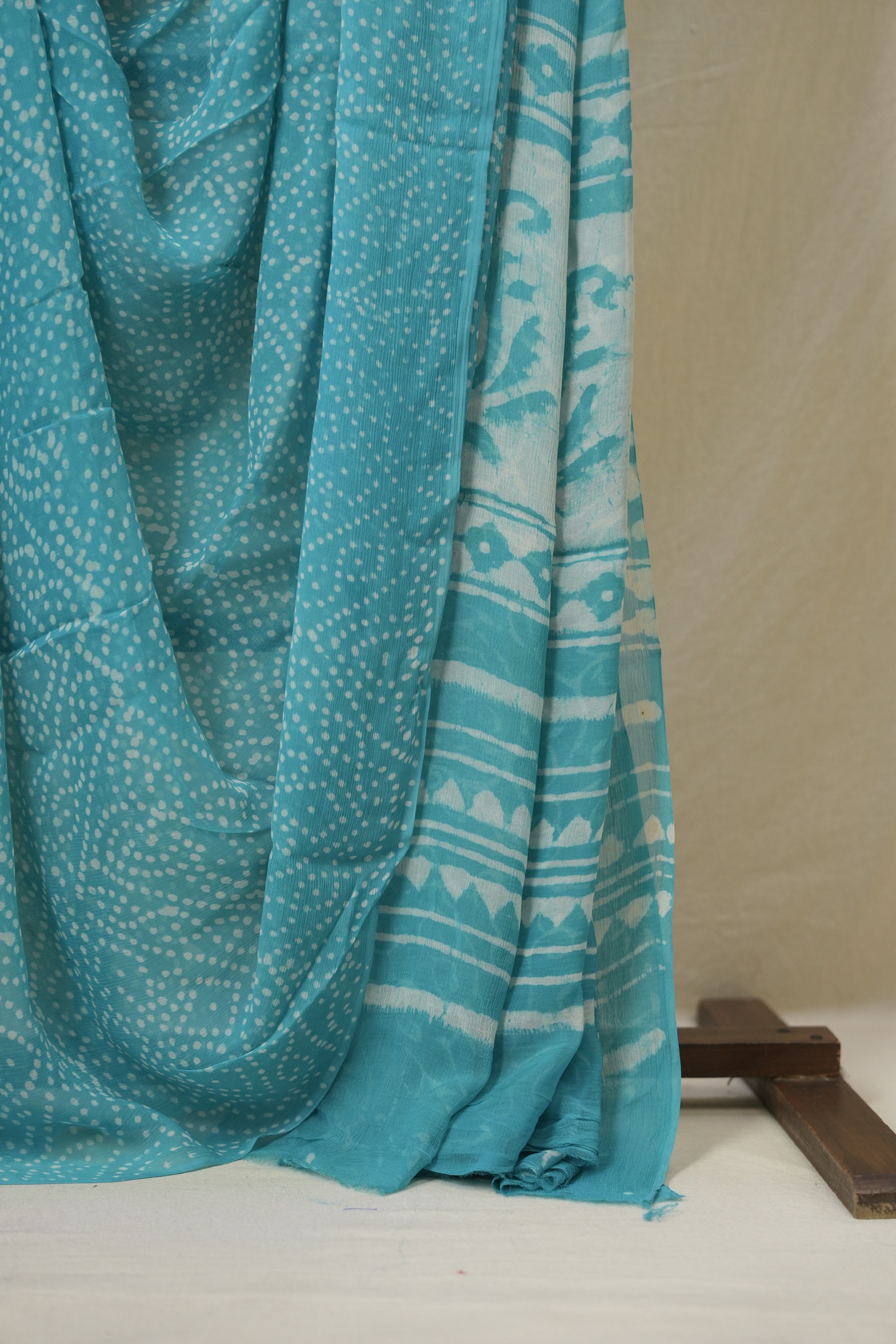 Sky Blue HBP Chiffon Saree - SRSBHCS47