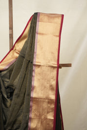 Black Maheshwari Tissue Saree - SRBMTS657