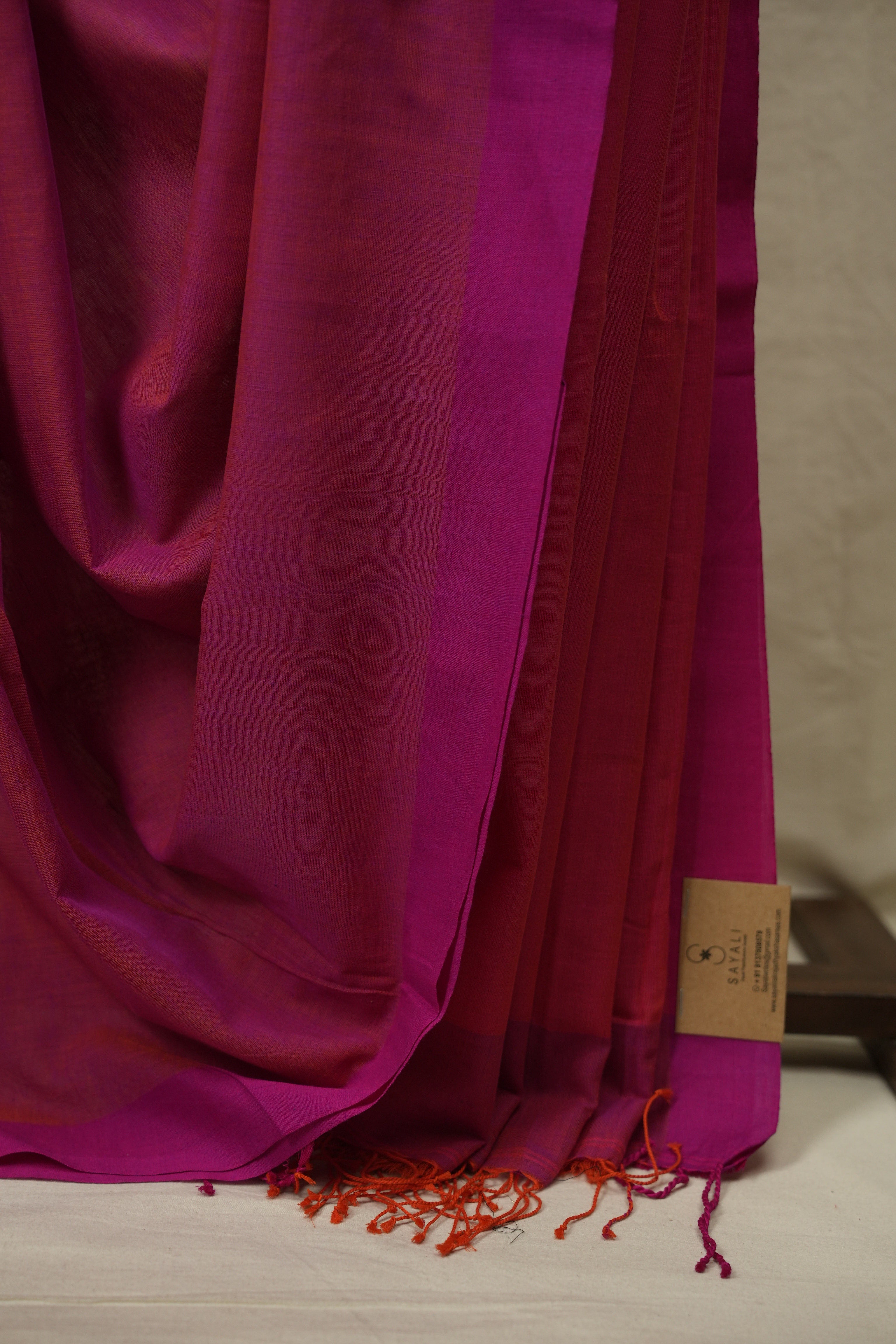 Dual Tone Purple Bengal Cotton Saree - SRDTPBCS184