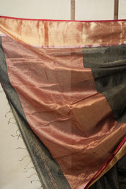 Black Maheshwari Tissue Saree - SRBMTS657