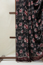 Black HBP Modal Silk Saree - SRBMSS153-PI