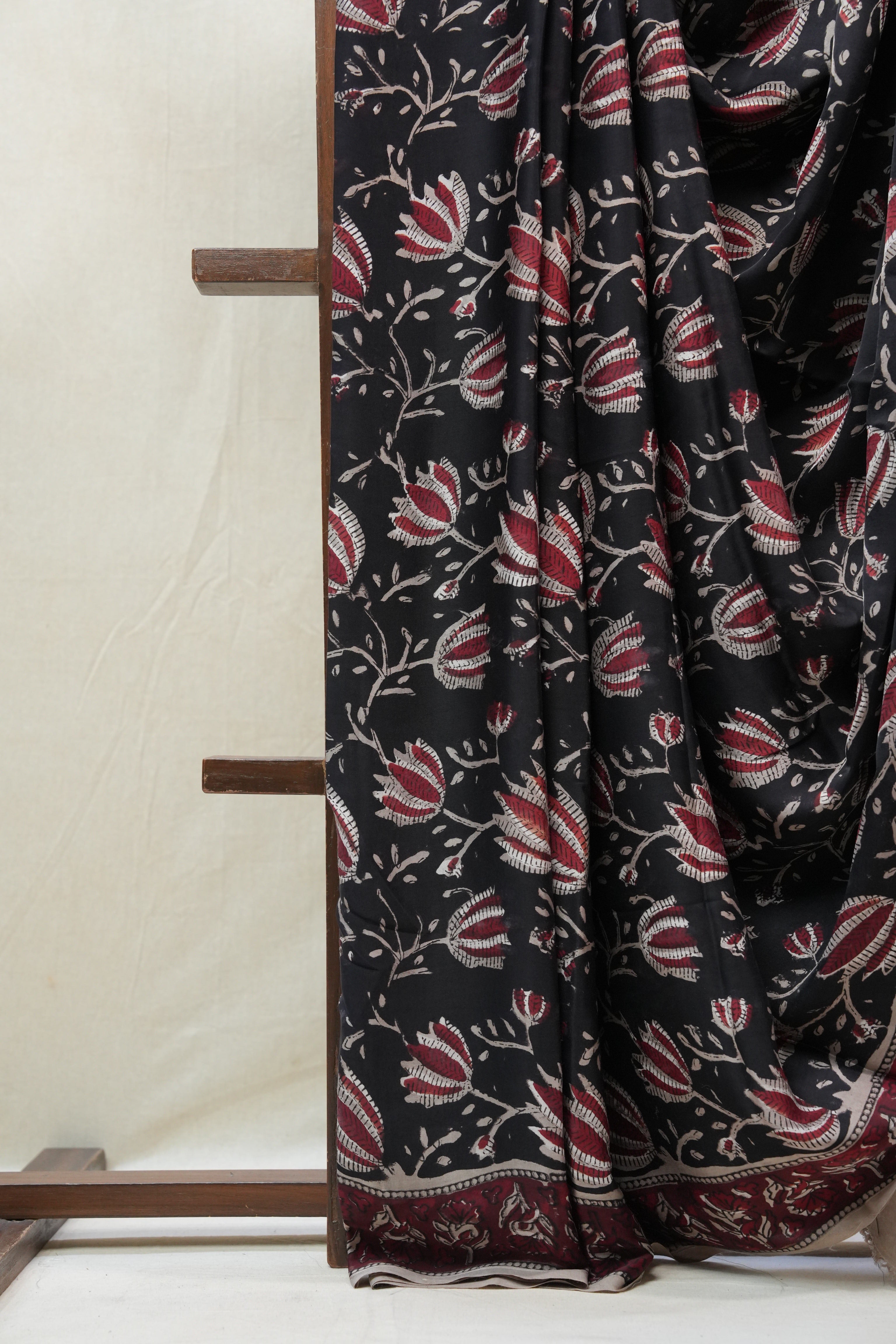 Black HBP Modal Silk Saree - SRBMSS153-PI