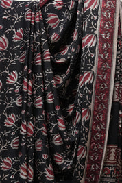 Black HBP Modal Silk Saree - SRBMSS153-PI