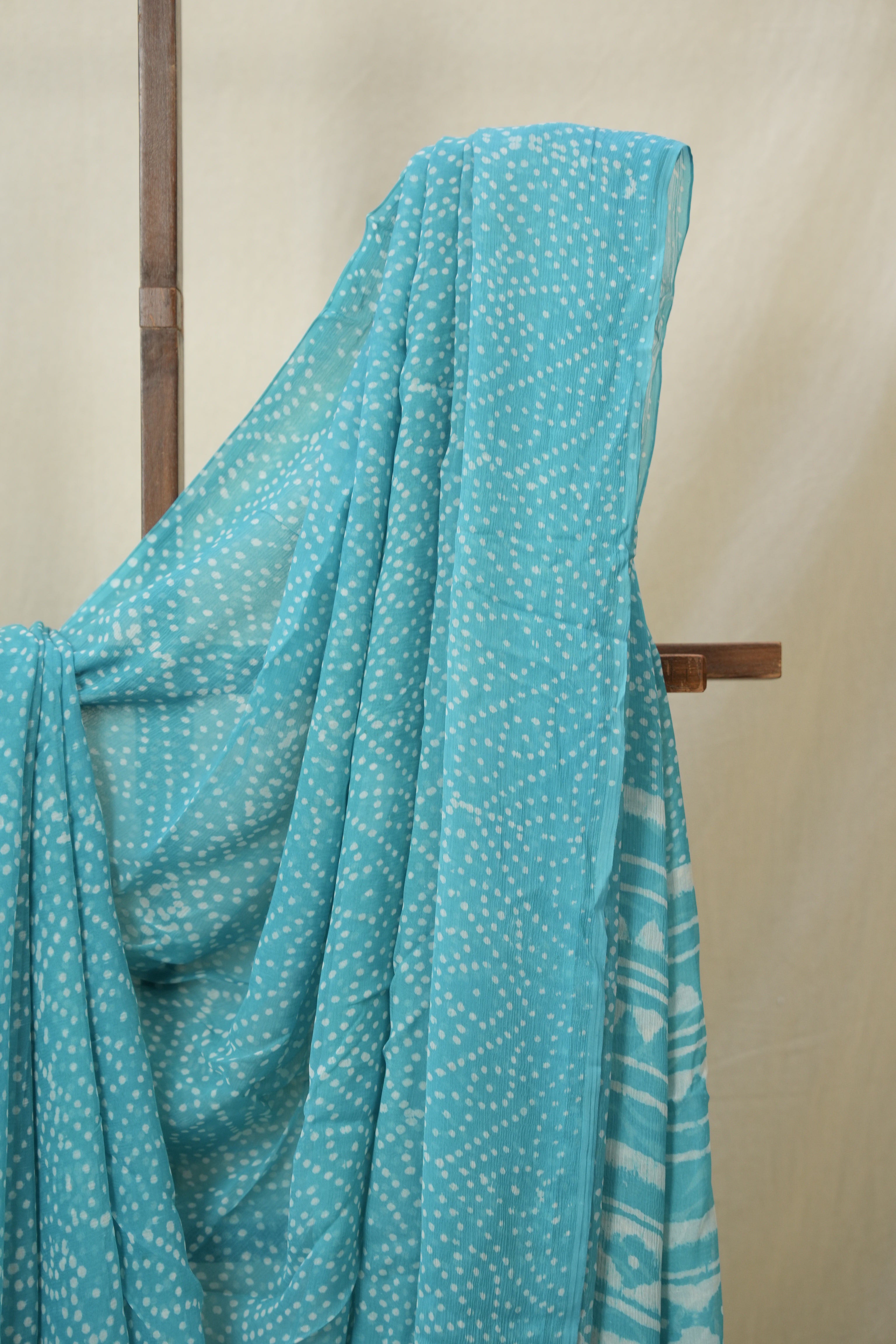 Sky Blue HBP Chiffon Saree - SRSBHCS47
