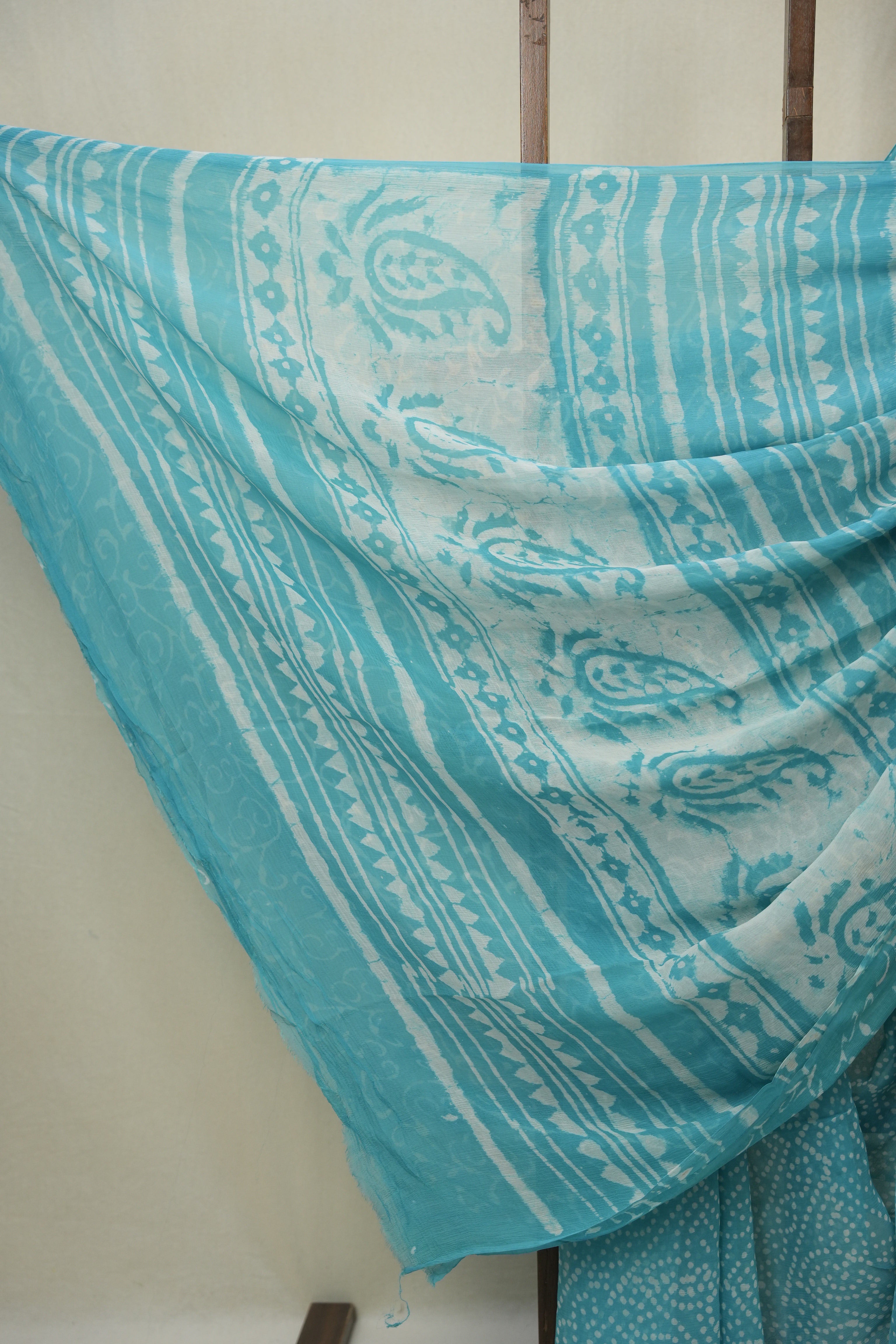 Sky Blue HBP Chiffon Saree - SRSBHCS47