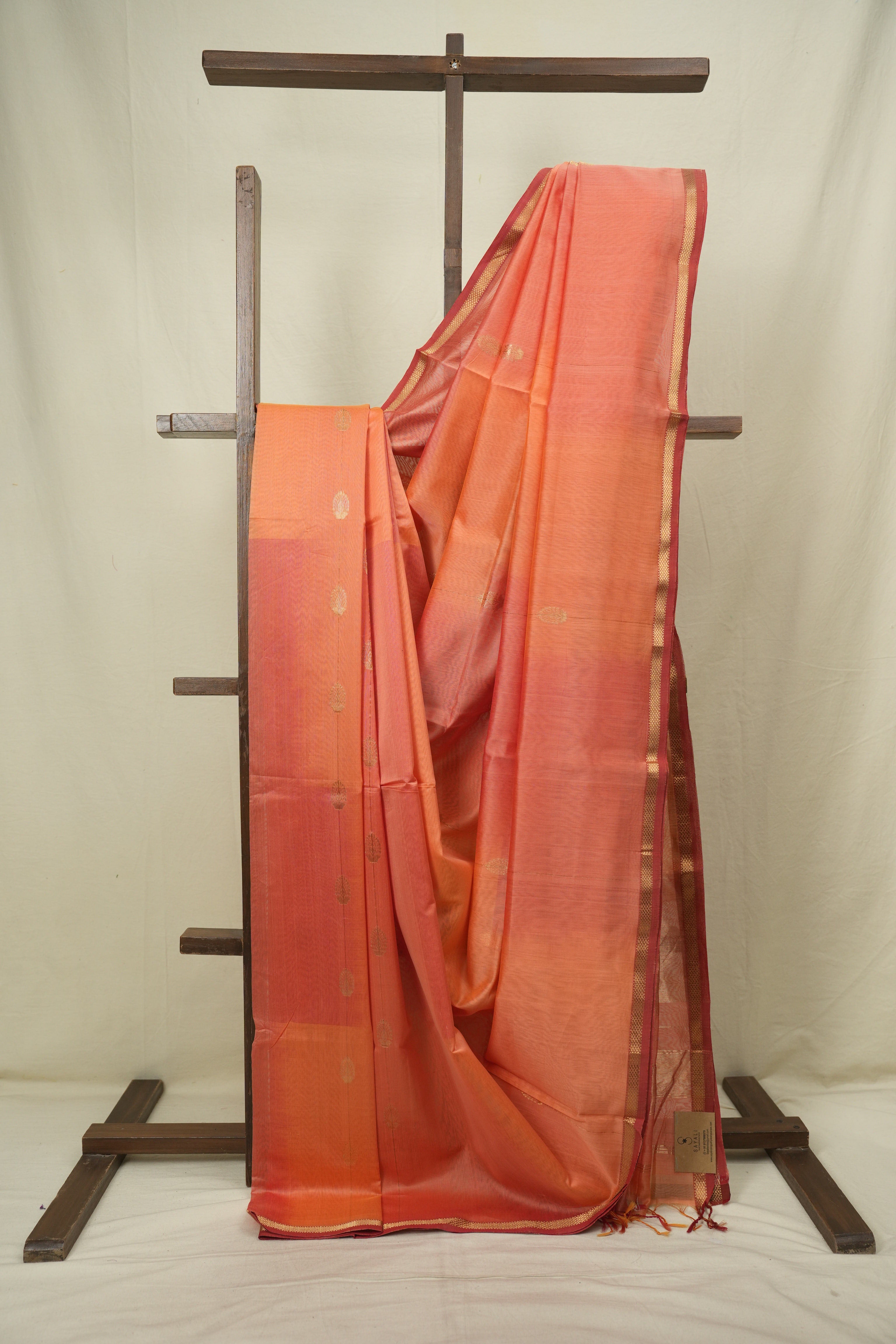 Peach Maheshwari Saree - SRPMS1314