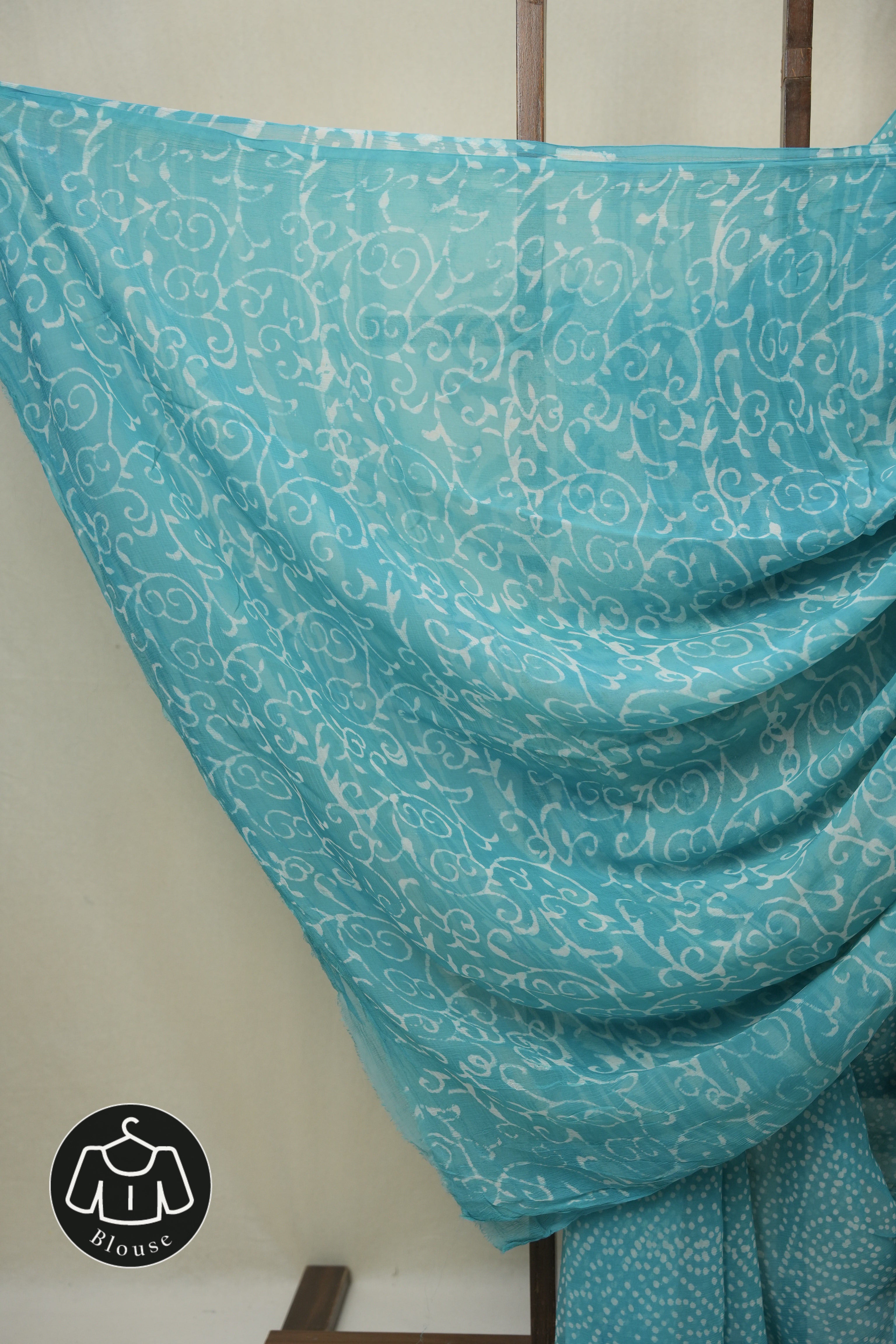 Sky Blue HBP Chiffon Saree - SRSBHCS47