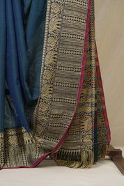 Peacock Blue Narayan Peth Cotton Saree - SRPBNPCS27