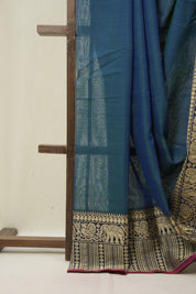Peacock Blue Narayan Peth Cotton Saree - SRPBNPCS27