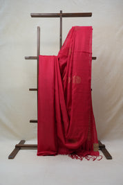 Red Raw Silk Saree - SRRRSS732-PI