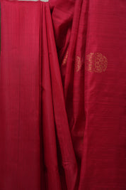 Red Raw Silk Saree - SRRRSS732-PI