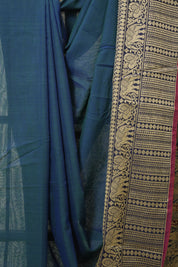Peacock Blue Narayan Peth Cotton Saree - SRPBNPCS27