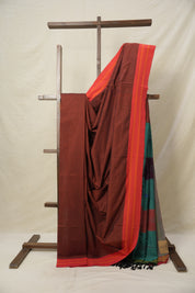 Maroon Cotton Ilkal Saree  - SRMCIS647