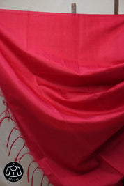 Red Raw Silk Saree - SRRRSS732-PI