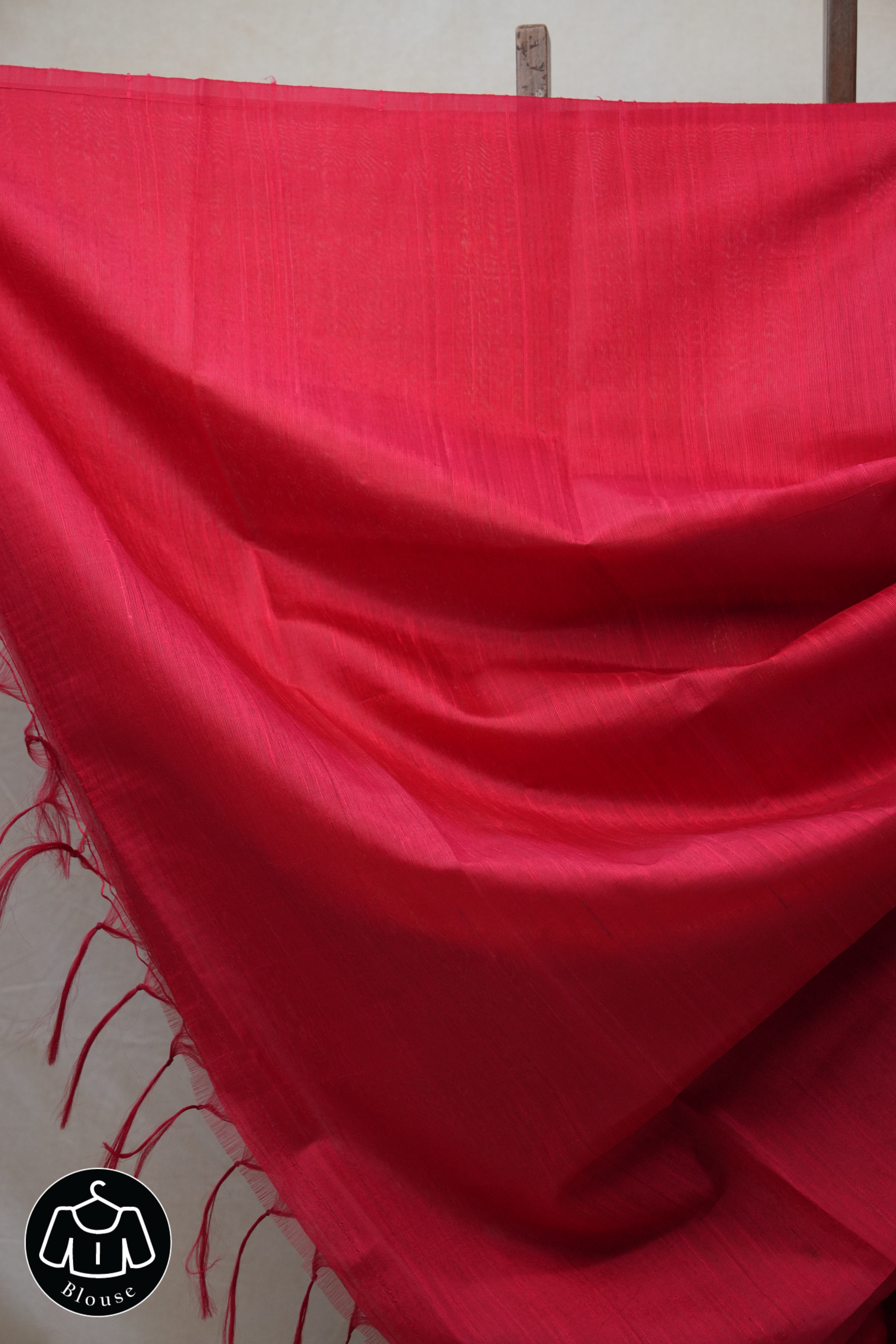 Red Raw Silk Saree - SRRRSS732-PI