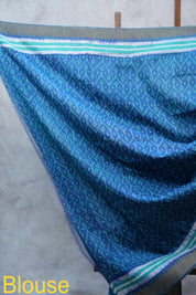 Blue HBP Cotton Silk Saree With Ghicha Border - SRBCSS1077