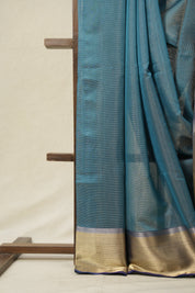 Blue Maheshwari Tissue Saree - SRBMTS655