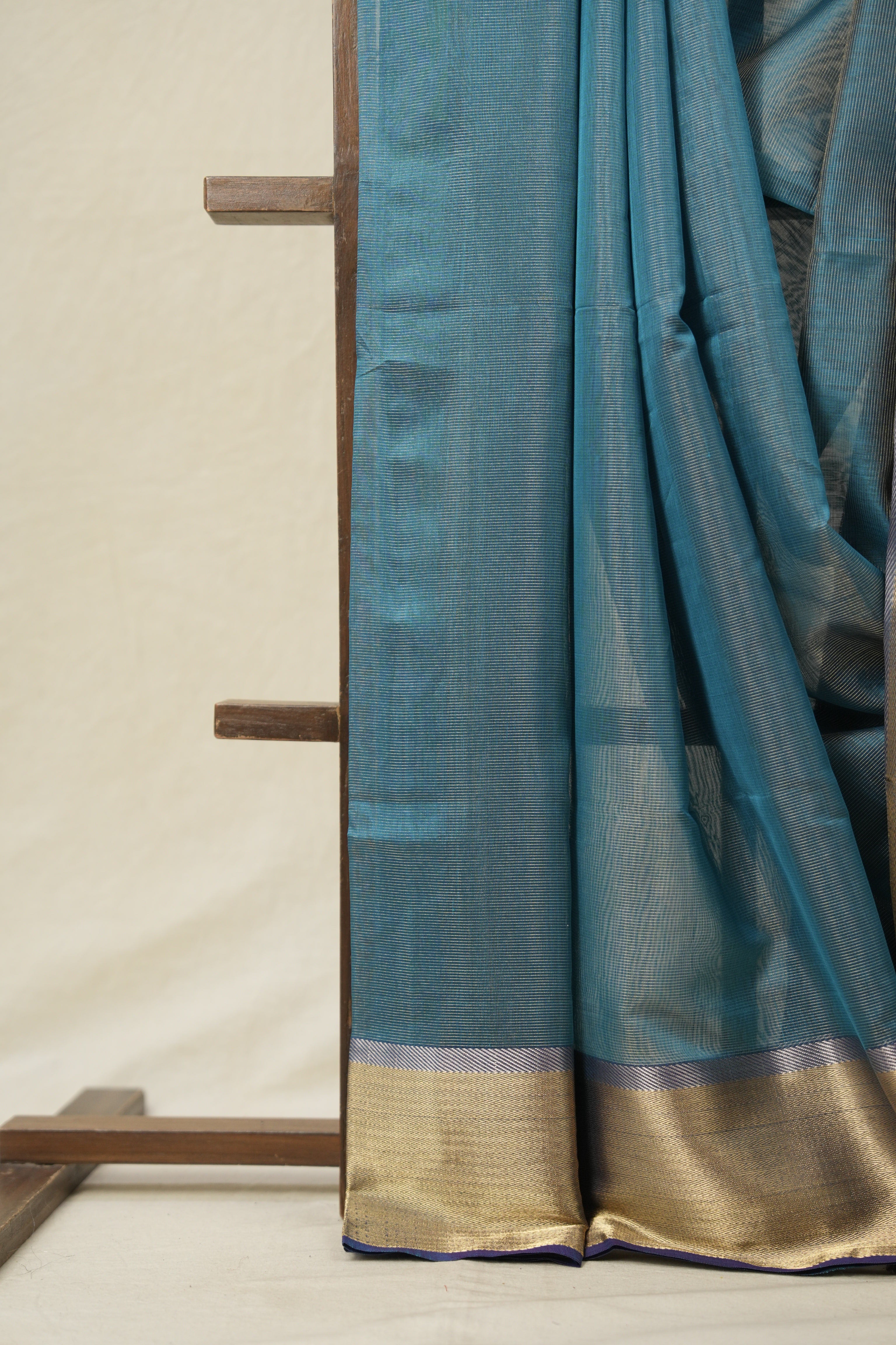 Blue Maheshwari Tissue Saree - SRBMTS655