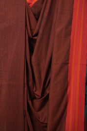Maroon Cotton Ilkal Saree  - SRMCIS647