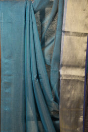 Blue Maheshwari Tissue Saree - SRBMTS655