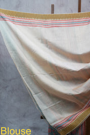 Teal Blue HBP Cotton Silk Saree With Ghicha Border - SRTBCSS1076