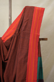 Maroon Cotton Ilkal Saree  - SRMCIS647