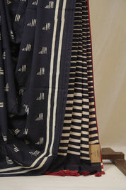 Black HBP Cotton Saree - SRBCS3281
