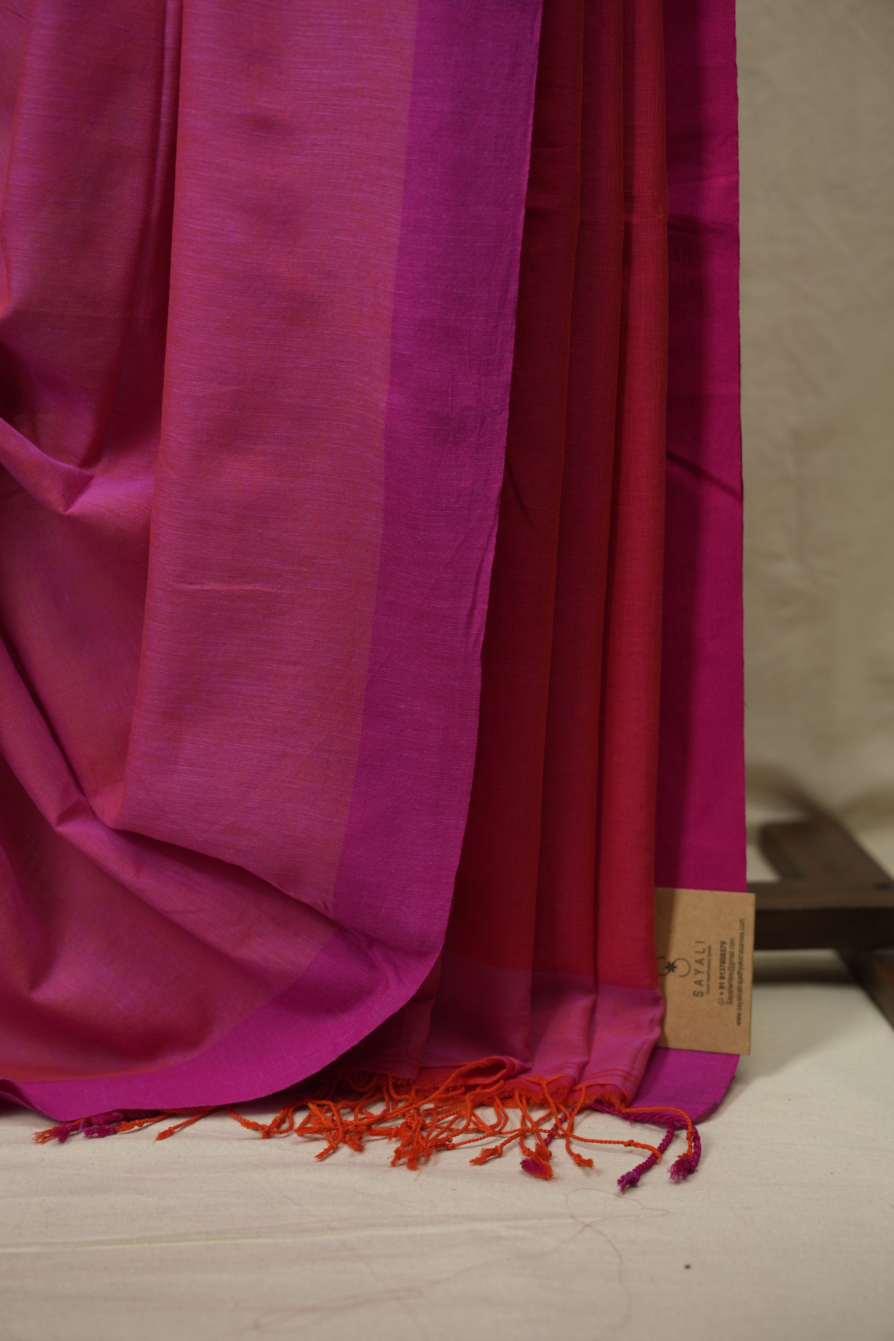 Dual Tone Pink Bengal Cotton Saree - SRDTPBCS195