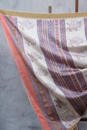 Peach HBP Cotton Silk Saree With Ghicha Border - SRPCSS1071