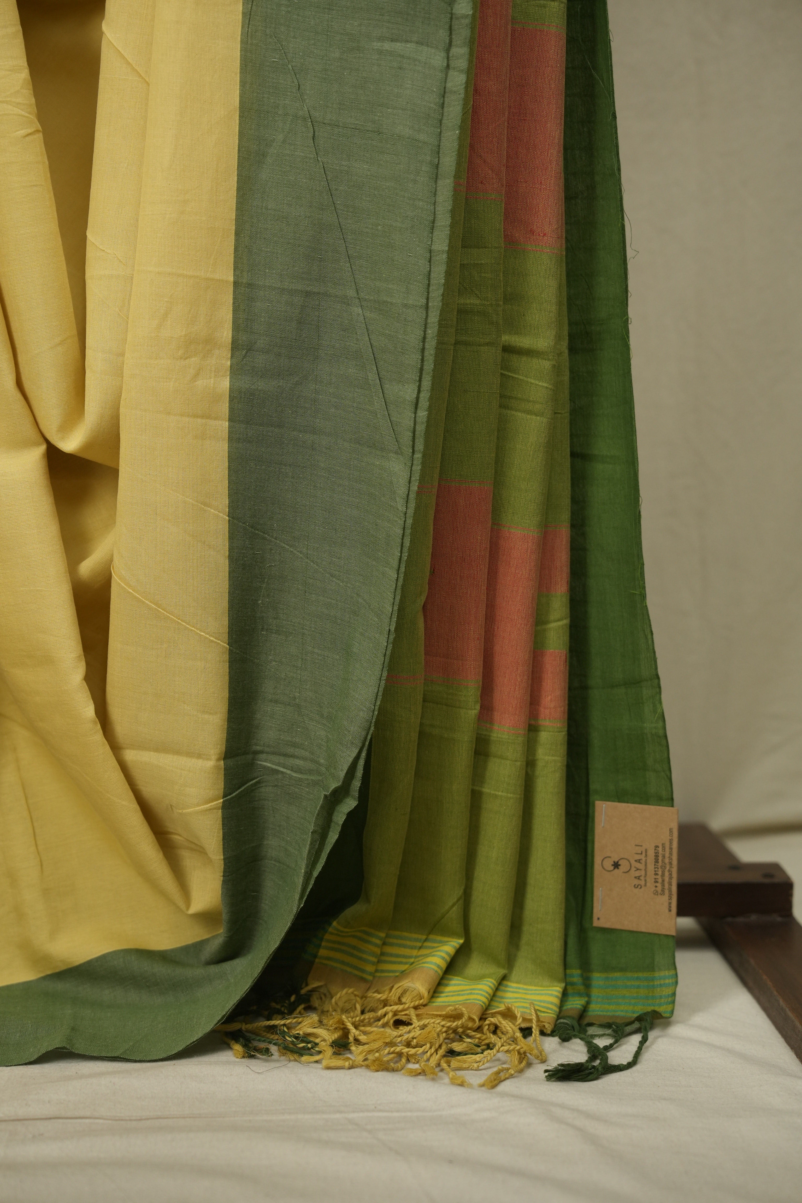 Lemon Yellow Cotton Ilkal Saree - SRLYCIS1060