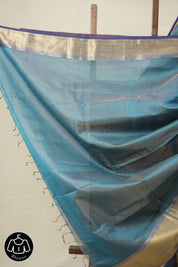 Blue Maheshwari Tissue Saree - SRBMTS655