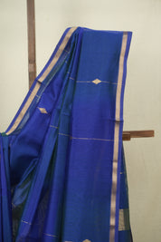 Dual Tone Blue Maheshwari Saree - SRDTBMS1306
