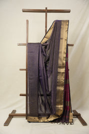 Purple Maheshwari Tissue Saree - SRPMTS654