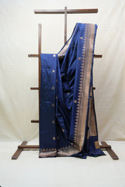 Navy Blue Banarasi Silk Saree - SRNBBSS687