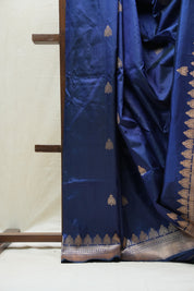 Navy Blue Banarasi Silk Saree - SRNBBSS687