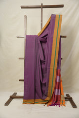 Mauve Cotton Ilkal Saree  - SRMCIS682