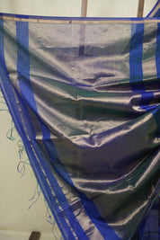 Dual Tone Blue Maheshwari Saree - SRDTBMS1306