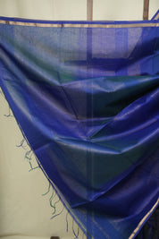 Dual Tone Blue Maheshwari Saree - SRDTBMS1306