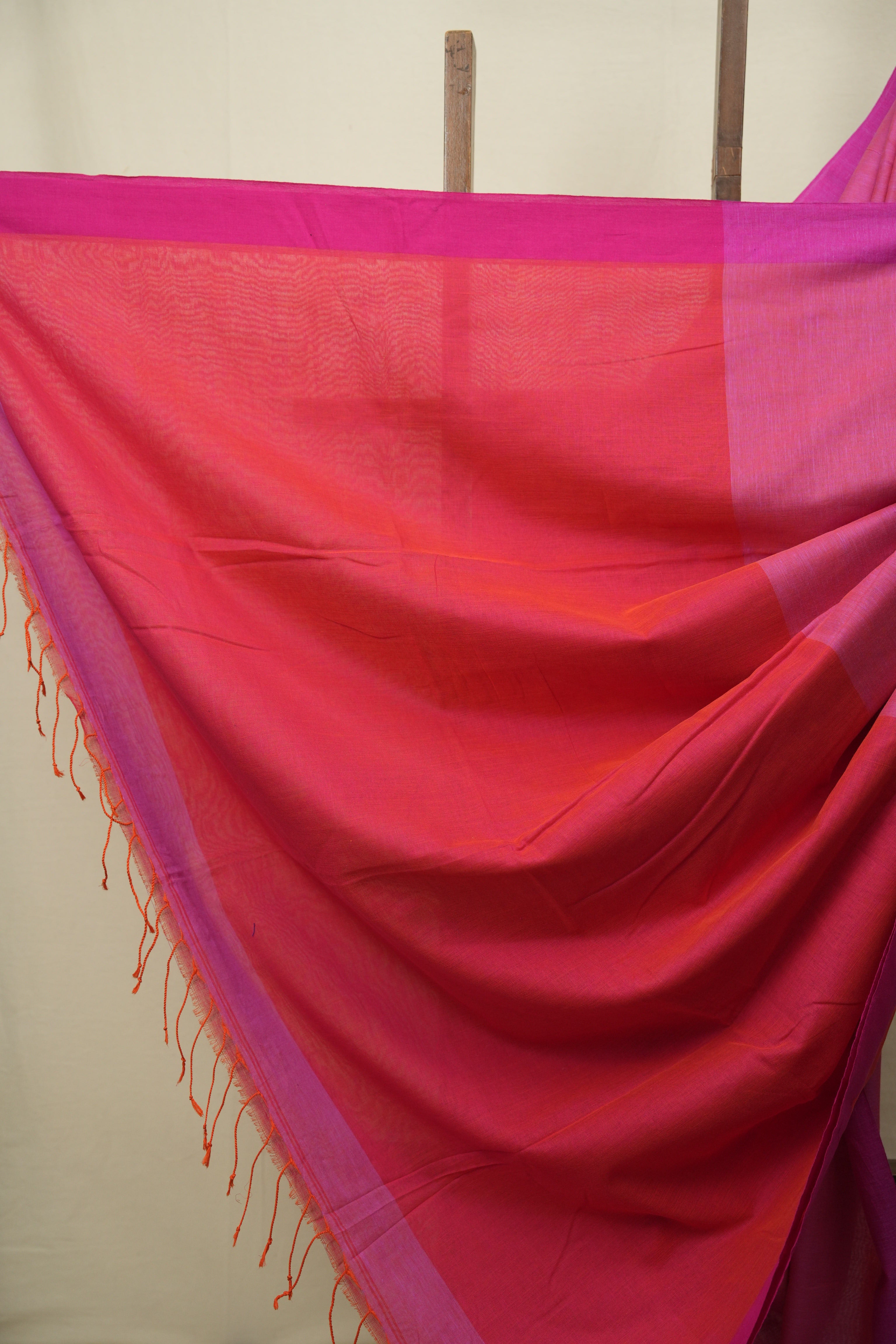 Dual Tone Pink Bengal Cotton Saree - SRDTPBCS195